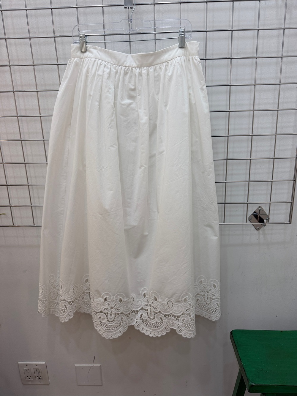 Endless Rose White Maxi Skirt with Scalloped Lace Hem